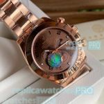 New Upgraded Copy Rolex Daytona Brown Dial All Rose Gold Men's Watch